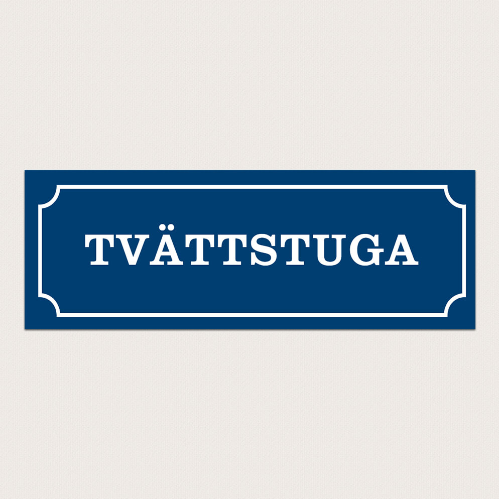 skylt tvättstuga