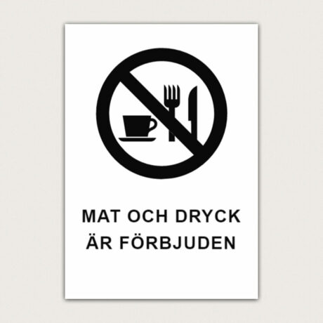 förbudsskylt mat och dryck