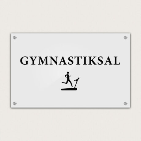 Skylt i akryl Gymnastiksal