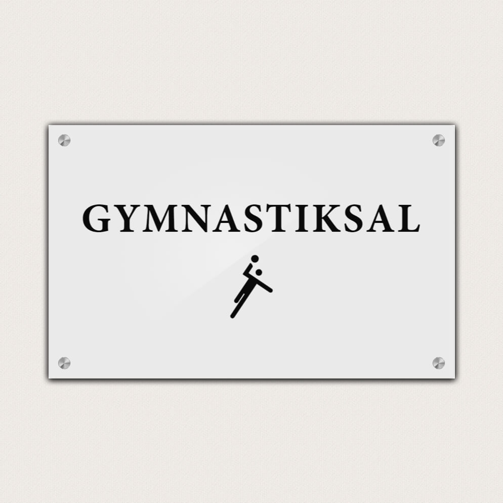 gymnastiksal skylt