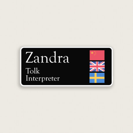 Namnskylt tolk Interpreter 70 x 30 mm