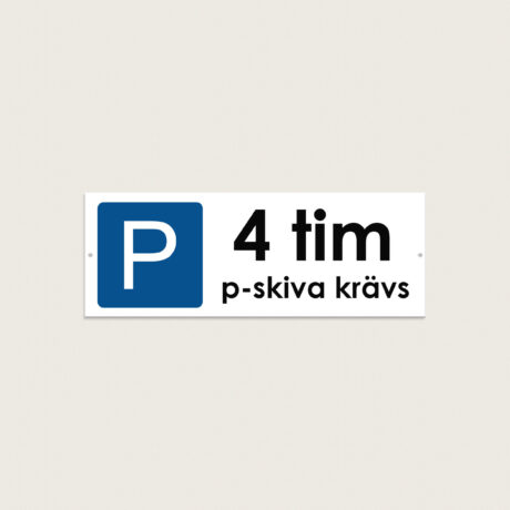 Parkeringsskylt P-skiva i aluminium 300 x 110 mm