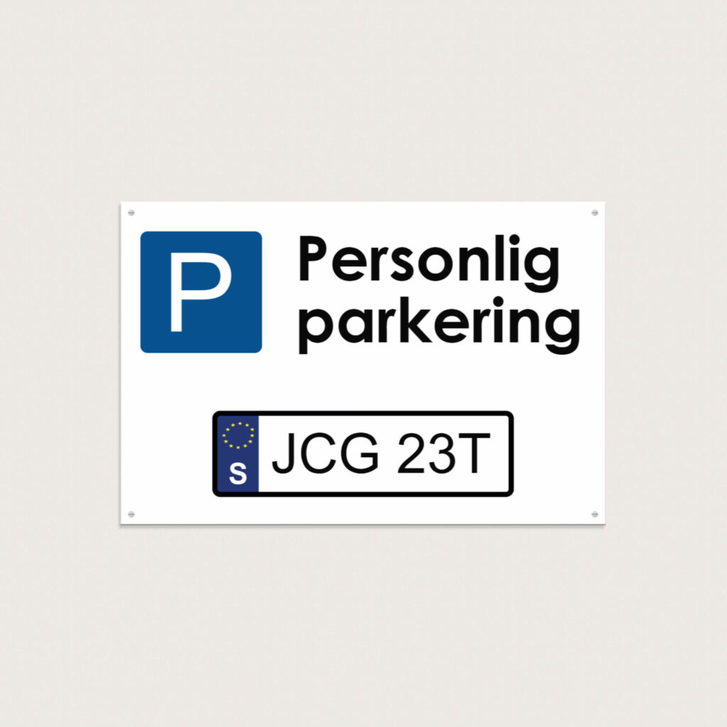 Parkeringsskylt personlig parkering