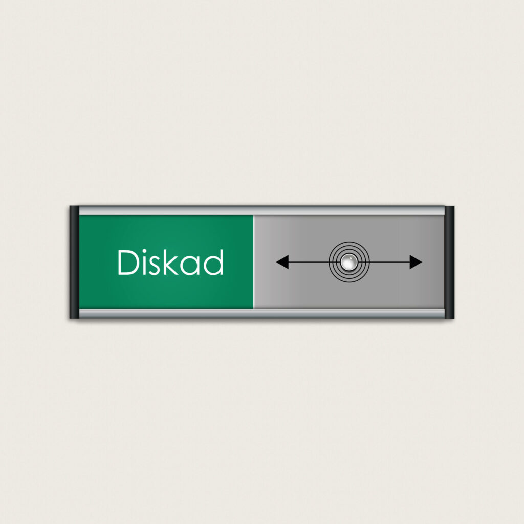 Diskad Odiskad skylt 100 x31 mm