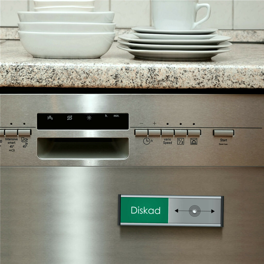 Diskad skylt 100 x 31 mm