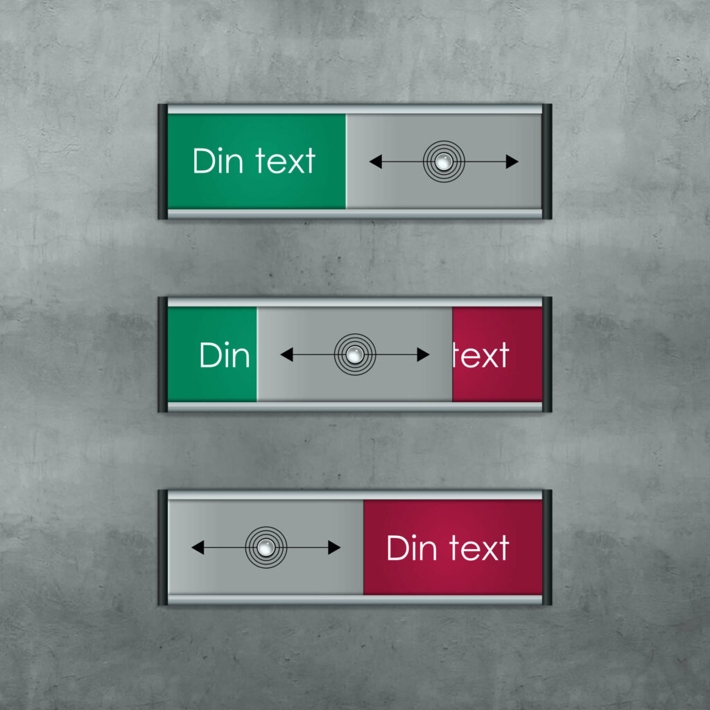 Ledigt_upptaget skyltar med valfri text