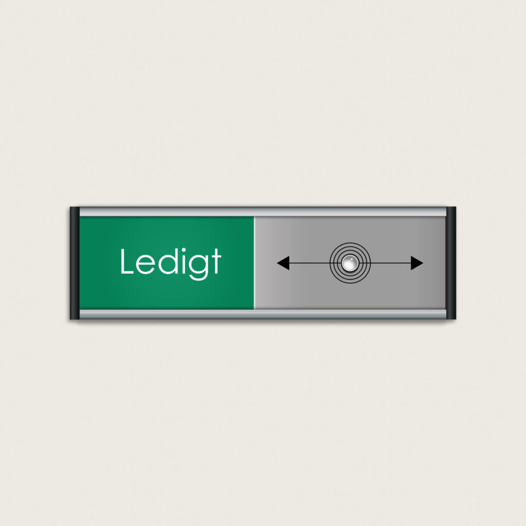 Ledigt Upptaget skylt 100 x 31 mm