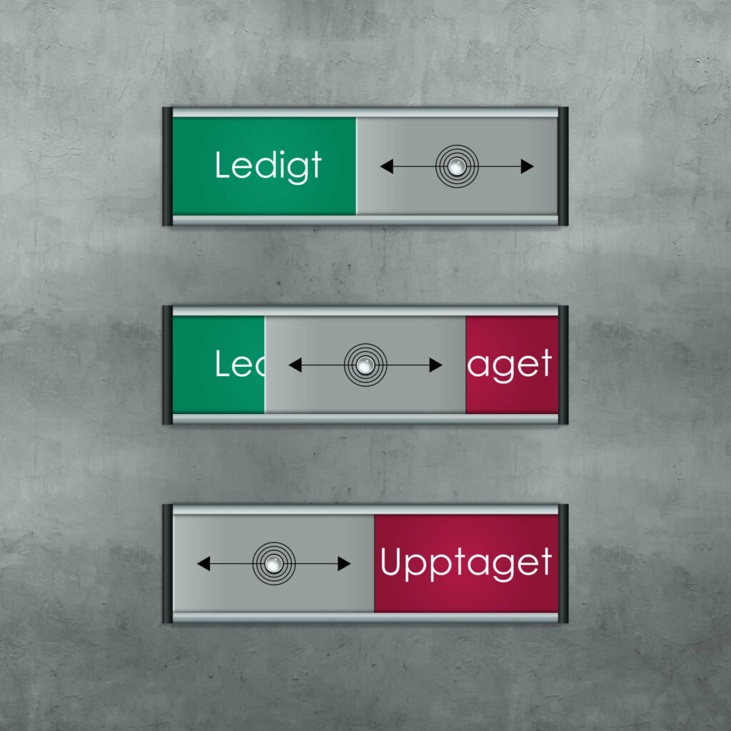 Ledigt Upptaget skyltar 100 x 31 mm