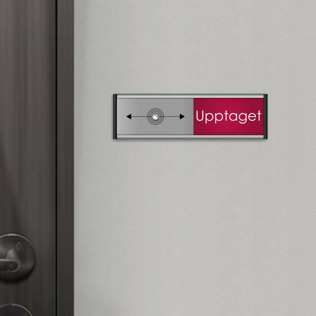 Upptaget Ledigt skylt 100 x 31 mm