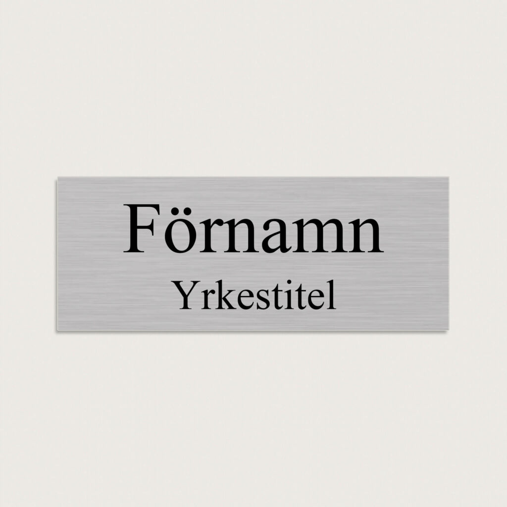 Namnskylt aluminium silver 80 x 30 mm jcgt5209