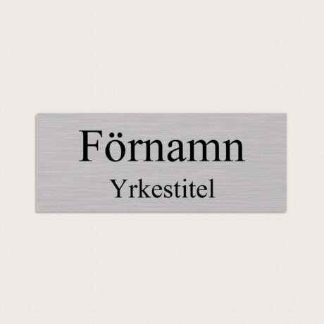 Namnskylt aluminium silver 80 x 30 mm jcgt5209