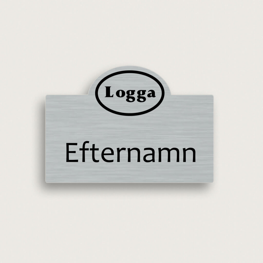 Namnskylt i metall med halvcirkel på topp jcgt5207