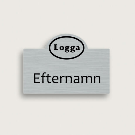 Namnskylt i metall med halvcirkel på topp jcgt5207