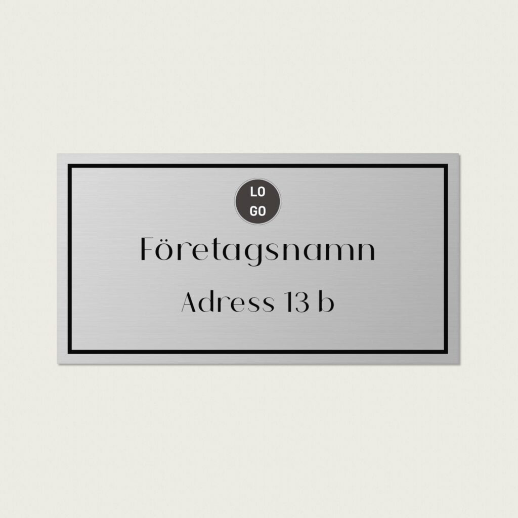 brevlådeskylt aluminium företag