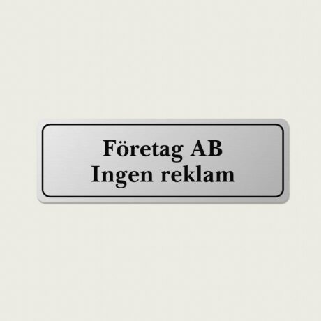 Brevlådeskylt aluminium företag