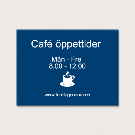 öppettider skylt cafe plast 400 x 300