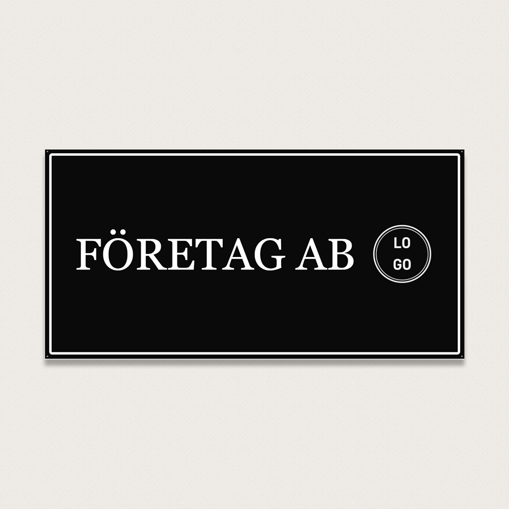 fasadskylt svart aluminium
