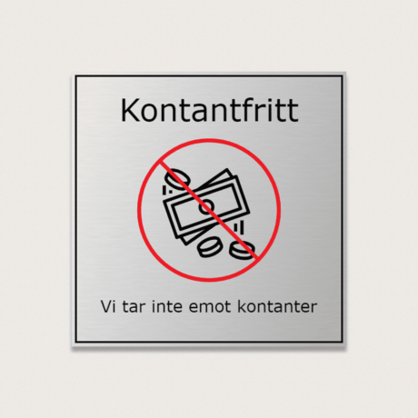 kontantfritt skylt