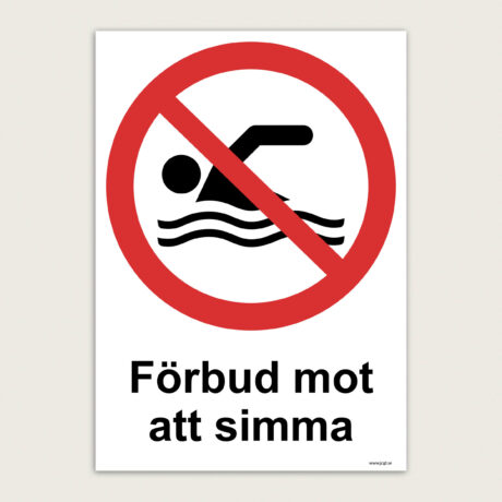 Förbudsskylt Förbud mot att simma jcgt2047