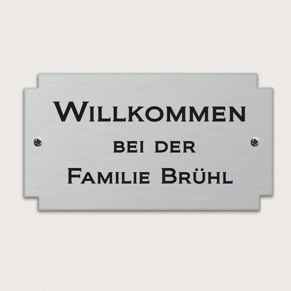 Türschild mit namen aus metall