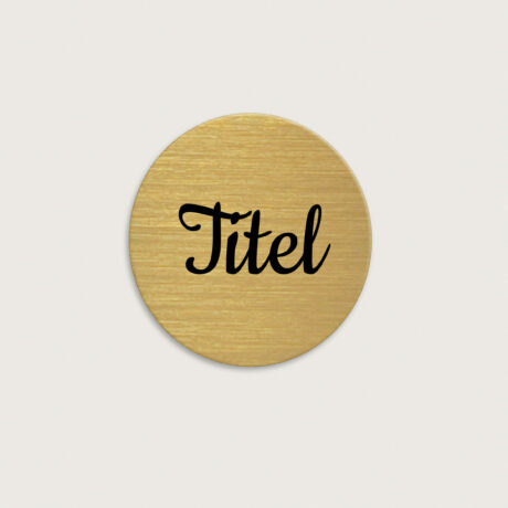 Namnskylt i graverad mässing, rund 45 x 45 mm