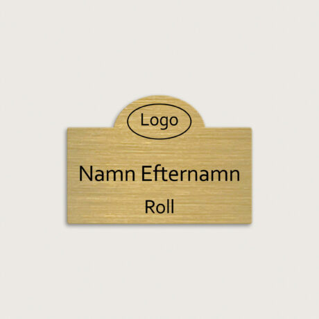 Namnskylt i mässing 60 x 40 rektangel med halvcirkel