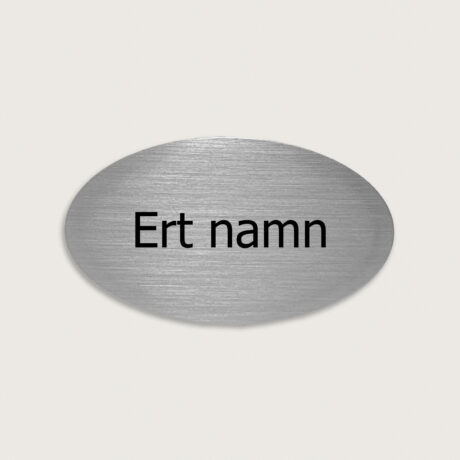 Namnskylt i förnicklad mässing med välvda kanter jcgt5234