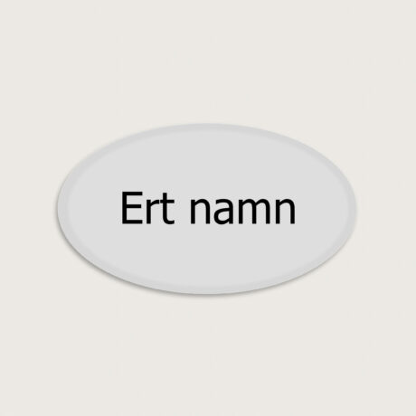 Namnskylt i vit aluminium med välvda kanter jcgt5235