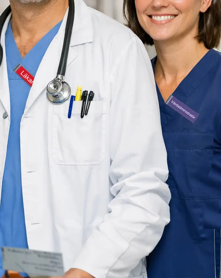 Namnskyltar till sjukvårdspersonal