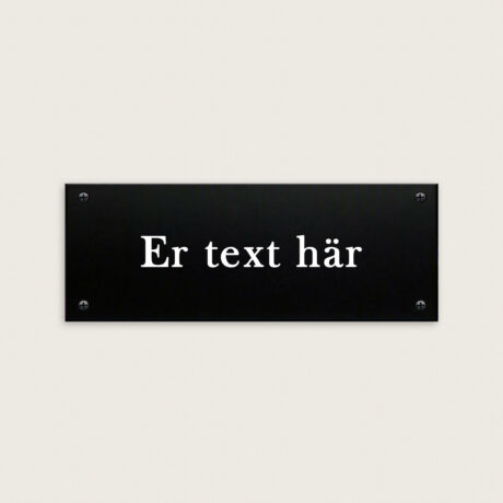 Dörrskylt Genua i svart mässing 160x60mm jcgt4785